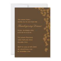 Falling Leaves Thanksgiving Party Invitation