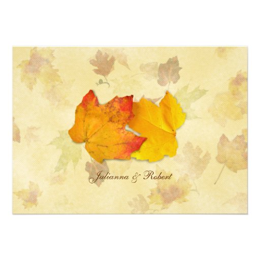 Falling Leaves, Two Maples Wedding Invitations