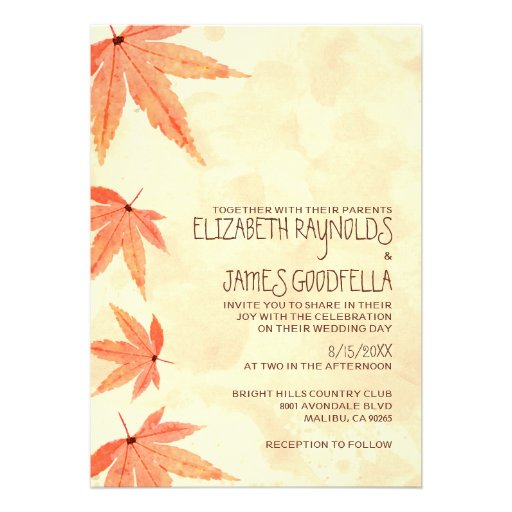 Falling Leaves Wedding Invitations