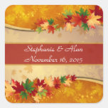 Falling Maple Leaves Wedding Stickers