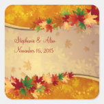 Falling Maple Leaves Wedding Stickers