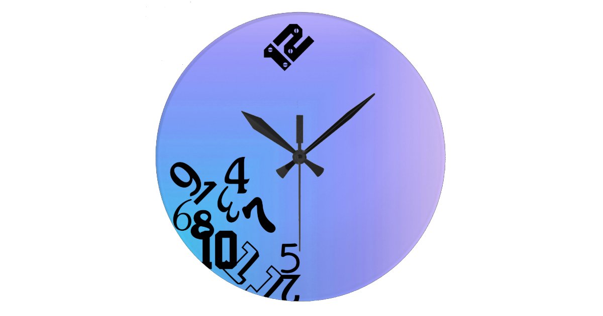 Falling Numbers Large Clock Zazzle