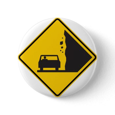 Falling Rock Zone Highway Sign Pin by wesleyowns