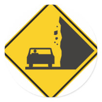 Falling Rock Zone Highway Sign stickers by wesleyowns Falling Rock Zone Highway Sign stickers