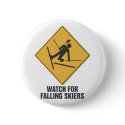 Falling Skiers buttons by MishMoshTees Falling Skiers buttons