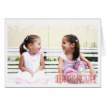 Falling snow flakes white border holiday photo card