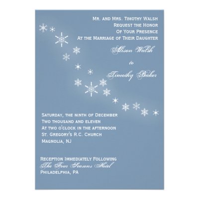 Falling Snowflakes Winter Wedding Invitation