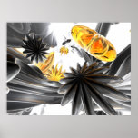 Falling Stars Abstract Poster