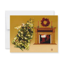 Falling Tree Kitty invitations