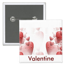 Falling Valentine Square Button
