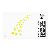 falling yellow stars postage stamp