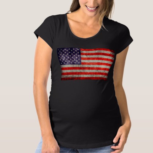 Falln Antique American Flag Maternity T-Shirt