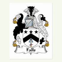 Falls Family Crest Postcard