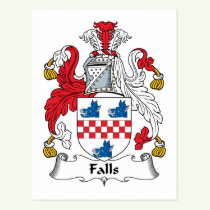 Falls Family Crest Postcard
