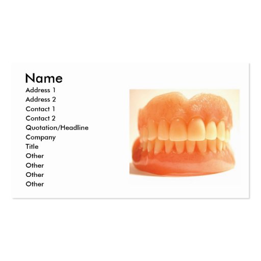 False Teeth Business Card (front side)