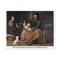Familia Del Pajarito By Bartolome Esteban Murillo Postcard