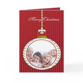 Family Christmas Holiday Photo Card Cute Chevron card