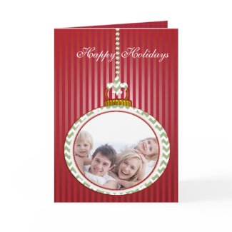 Family Christmas Holiday Photo Card Cute Chevron card