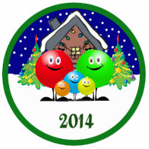 Family Christmas Ornament 2014 Cut Out