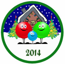 Family Christmas Ornament 2014 Photo Cut Out
