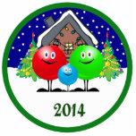 Family Christmas Ornament 2014 Photo Cut Out