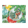 Family Christmas Tree Reflection Painting Postcard