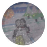 family circle,snowflakes,by mandy ashby,plate