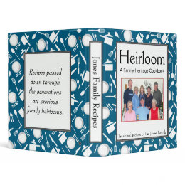Family Cookbook - Customize - 1-inch DARK CYAN binder