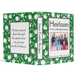 Family Cookbook - Customize - 1-inch GREEN binder