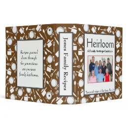 Family Cookbook - Customize 2-inch BROWN binder