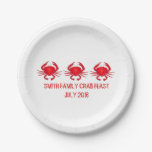 Family Crab Feast Red Crabs Personalized Plate