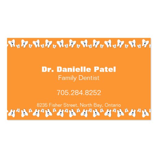 Family Dentist Business Card - Happy Teeth (front side)