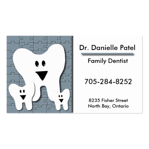 Family Dentist Business Card - Happy Teeth