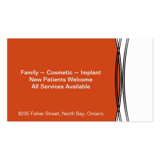 Family Dentist Business Card - Tooth Silhouette (back side)