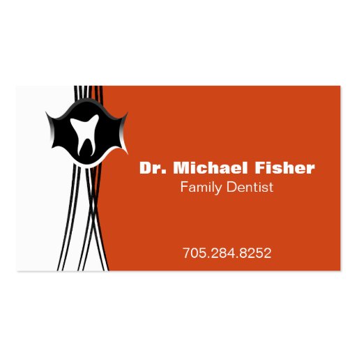 Family Dentist Business Card - Tooth Silhouette (front side)