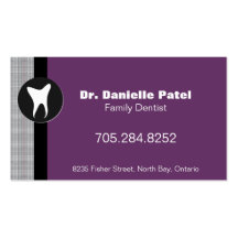 Family Dentist Business Card - Tooth Silhouette