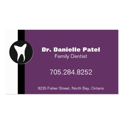 Family Dentist Business Card - Tooth Silhouette
