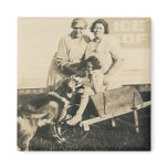 family dog wheelbarrow magnet