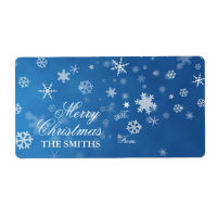 Family Elegant Snowflake blue label