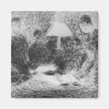 Family evening by Georges Seurat Refrigerator Magnet