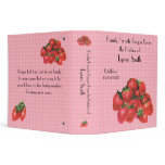 Family Favorite Recipes -- Strawberry design 3 Ring Binders