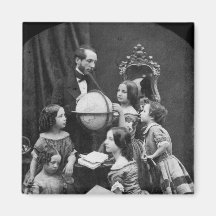 Family Geography Lesson ~ 1850 Refrigerator Magnet
