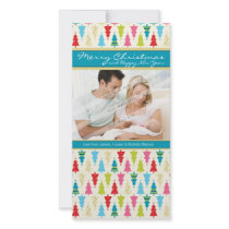 FAMILY HOLIDAY PHOTOCARD :: patternedxmastree 1P Picture Card