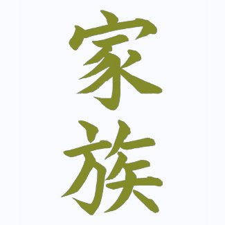 Family in kanji; Olive shirt