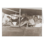 Family in Vintage Car Greeting Card