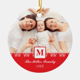Family Monogram Chirstmas Ornament