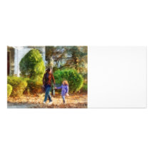 Family - Mother and Daughter Taking a Stroll Custom Rack Cards