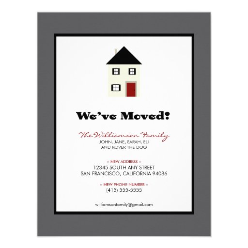 Family Moving Announcement 4.25" x 5.5" :: slate