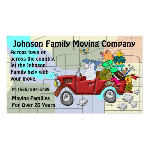 Family Moving Company Business Card (front side)