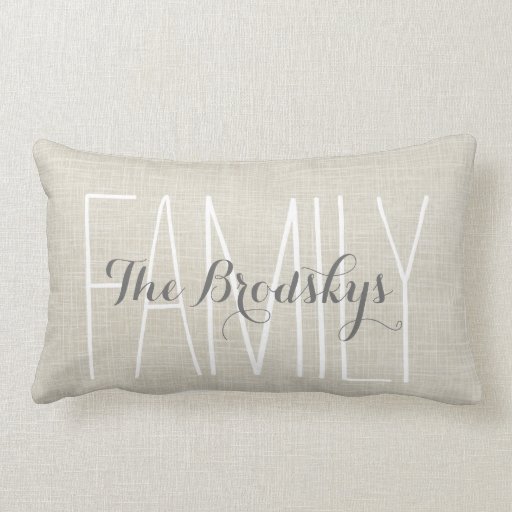 Family Name Rustic Chic Monogram Pillow Zazzle